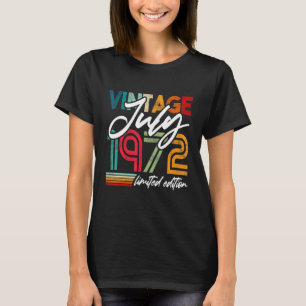 Vintage geboren in juli 1972 t-shirt