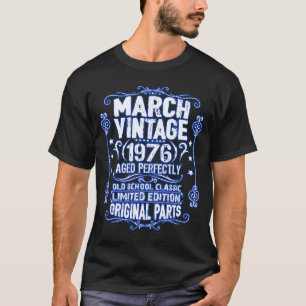 Vintage geboren in maart 1975 Pisces Aries Zodiac  T-shirt