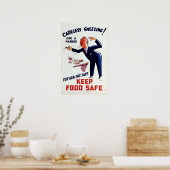 Vintage Gebruik een Hankie Sneezing Gezondheid Voe Poster (Keuken)