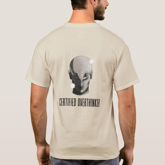 Vintage Gecertificeerde Overdenker Esthetische Gra T-shirt (Achterkant)