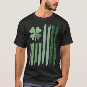 Vintage gedecoreerde klaver vlag ontwerp St Patric T-shirt