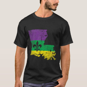 Vintage gedecoreerde Louisiana Mardi Gras Carnaval T-shirt