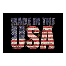 Vintage gedecoreerde USA letters en vlag Perfect Poster