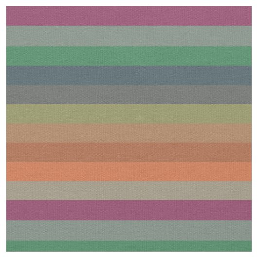 Vintage gedempte aardetone horizontale streeppatro stof (Close Up)