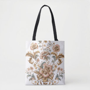 Vintage gedempte bloementas   Elegant botanisch  Tote Bag