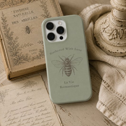 Vintage Gedempte Saliegroen Frans | Romantisch Lan iPhone Hoesje