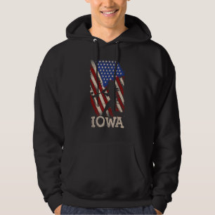 Vintage gedistresseerde Iowa-honkbal Amerikaanse v Hoodie
