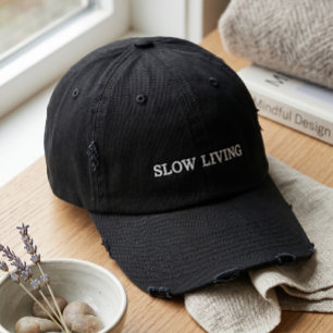 Vintage gedistresseerde slow living serif typograf geborduurde pet