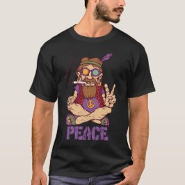 Vintage gedistroyeerd ontwerp man vredesteken t-shirt