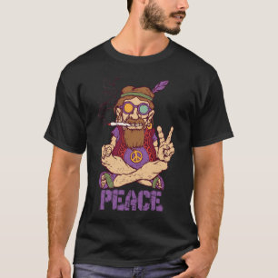 Vintage gedistroyeerd ontwerp man vredesteken t-shirt