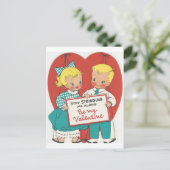 Vintage "Geen koorden" Paar Valentijn Feestdagenkaart (Staand voorkant)