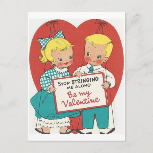 Vintage "Geen koorden" Paar Valentijn Feestdagenkaart (Voorkant)