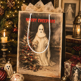 Vintage Geest Prettig Creepmas Griezelen Gothiek Medium Cadeauzakje