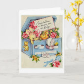 Vintage - Gefeliciteerd aan ouders & Baby, Kaart (Gele Bloem)