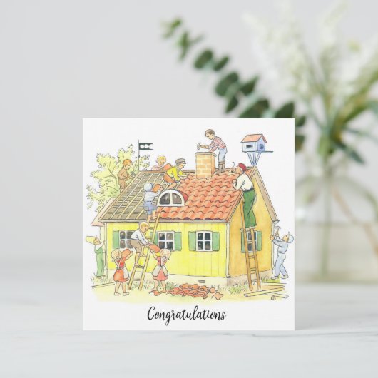 Vintage Gefeliciteerd met je nieuwe thuis (Staand voorkant)