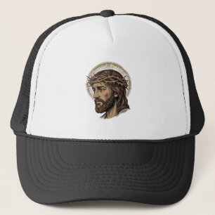 Vintage Gegraveerde Kroon van Doornen Portret Shir Trucker Pet