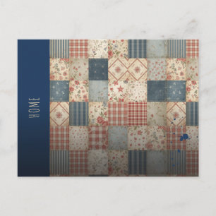 Vintage Geheugen Quilt Patchwork Cottagecore Ameri Feestdagenkaart