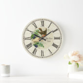 Vintage geïllustreerde vogelornithologie gepersona grote klok (Huis)