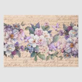 Vintage geïnspireerd bloemig liefdesbriefdecoupage tissuepapier