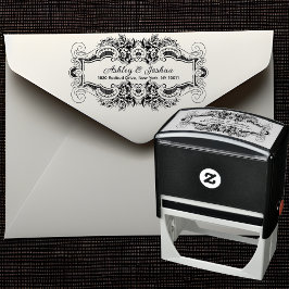 Vintage Geïnspireerd Sierbloemig Retouradres Zelfinktende Stempel