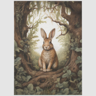 Vintage Geïnspireerde Bos Konijn Decoupage Tissuepapier