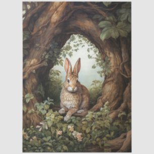 Vintage Geïnspireerde Bos Konijn Decoupage Tissuepapier