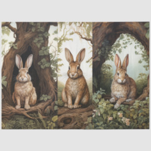Vintage Geïnspireerde Boskonijnen Decoupage Tissuepapier