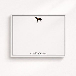 Vintage geïnspireerde equestrie paard notitiekaart kaart