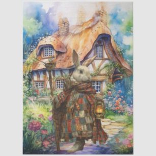 Vintage geïnspireerde grillige konijnen & cottage tissuepapier
