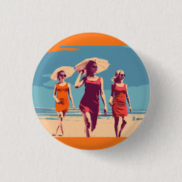 Vintage geïnspireerde, retro badge, speld, knoop ronde button 3,2 cm
