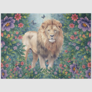 Vintage geïnspireerde tropische jungle leeuw decou tissuepapier