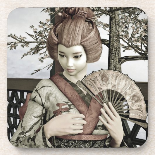 Vintage Geisha Bier Onderzetter (Voorkant)