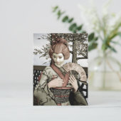 Vintage Geisha Briefkaart (Staand voorkant)