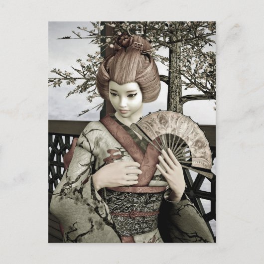 Vintage Geisha Briefkaart (Voorkant)