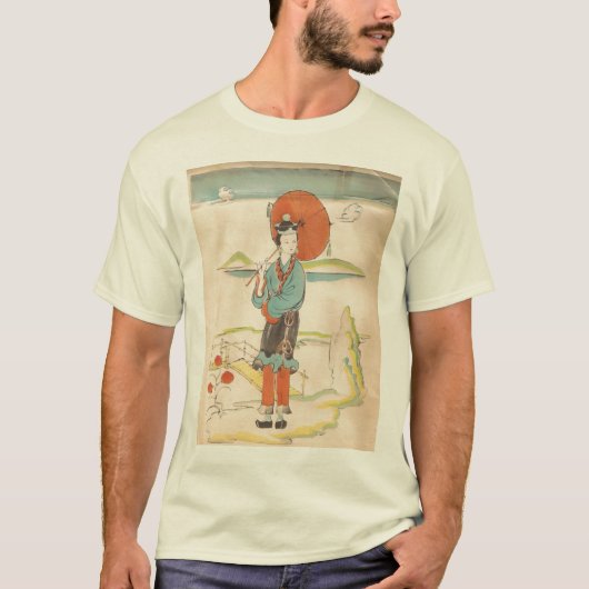 Vintage Geisha/Japans T-shirt (Voorkant)