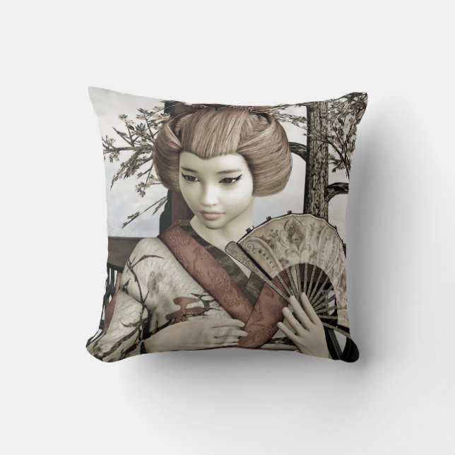 Vintage Geisha Kussen (Voorkant)