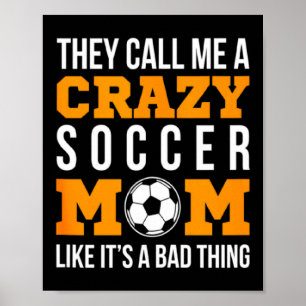 Vintage Gekke Voetbal Moeder Voetbal Voetbal Spele Poster