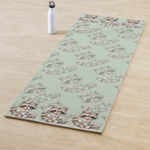 Vintage Geklede Cottagecore Wasbeer Pastel Yogamat