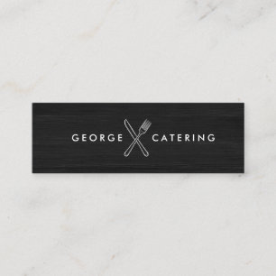 Vintage Gekruist Mes Vork Logo Catering Blackwood Mini Visitekaartje