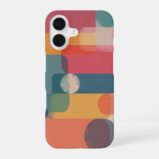 Vintage Gelaagde Geometrie iPhone 16 Hoesje (Achterkant)