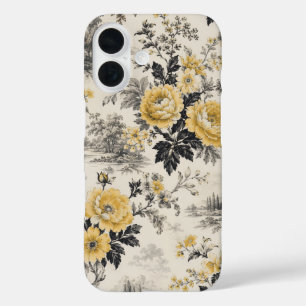 vintage gele bloemen Iphone 16 hoesje
