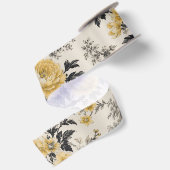 vintage gele bloemen lint (Achterkant)