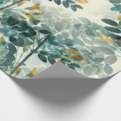 Vintage gele  lederen Plant Cadeaupapier (Hoek)