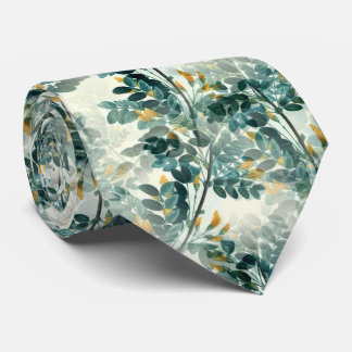 Vintage gele  lederen Plant Stropdas