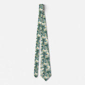 Vintage gele  lederen Plant Stropdas (Achterkant)