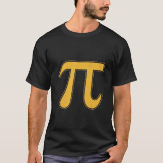 Vintage Gele Pi-symbool Wiskunde Pi-dag T-shirt