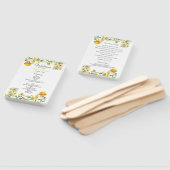 Vintage Gele Waterverf Floral Wedding Programme Handwaaier (Niet-gemonteerd)