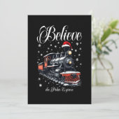 Vintage Geloof Kersttrein Kaart (Staand voorkant)