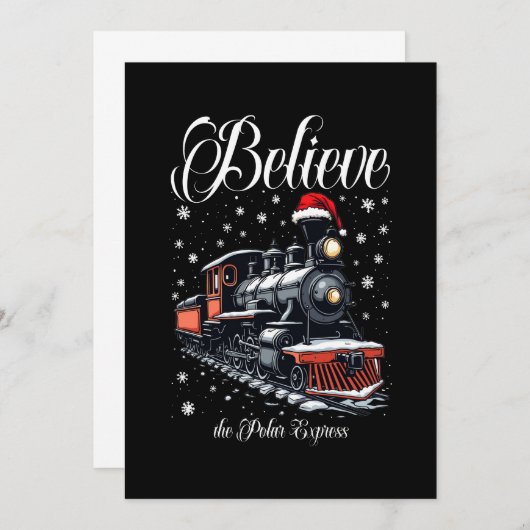 Vintage Geloof Kersttrein Kaart (Voorkant / Achterkant)