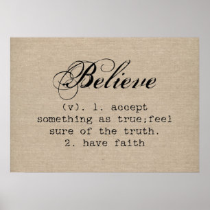 Vintage gelooft definitie roestvast inspirerend poster